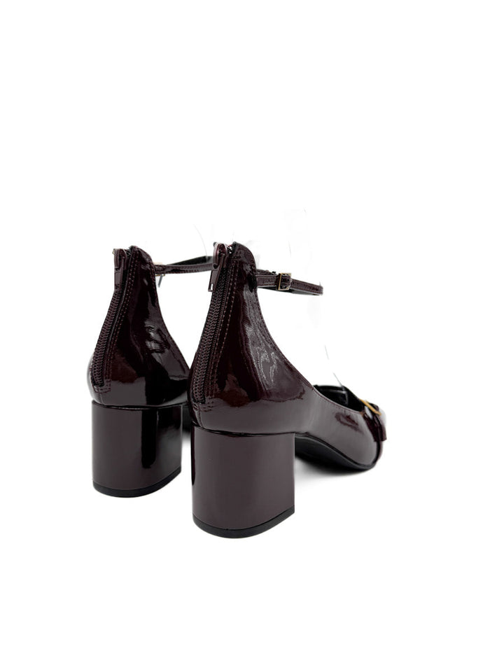 Zapatos de Tacón de Charol con Puntera Cuadrada, Corina M5750