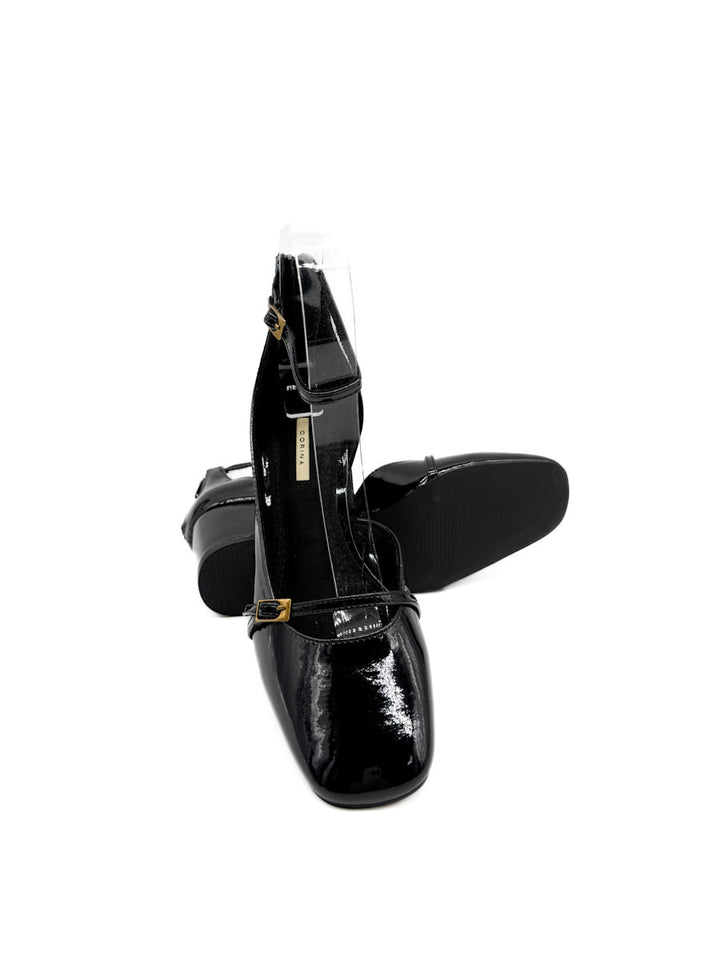 Zapatos de Tacón de Charol con Puntera Cuadrada, Corina M5750