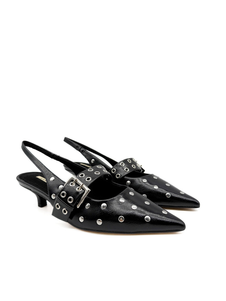 Zapatos de Tacón Bajo Estilo destalonado con Tachuelas Corina M5772