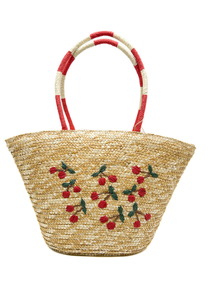 Bolsos mano de rafia bordados