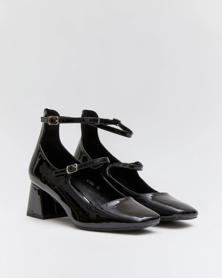 Zapatos Charol Tacón Ancho Pulsera Referencia B3361