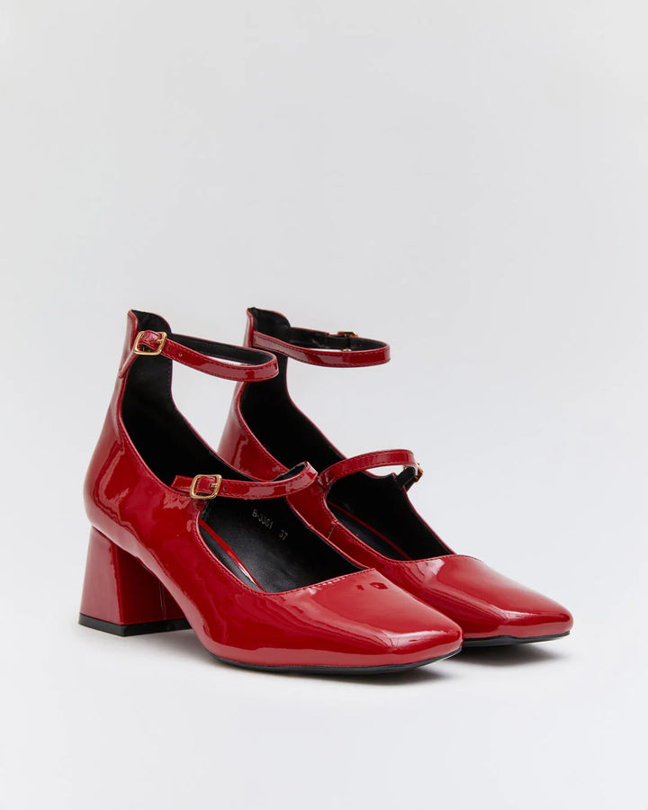 Zapatos Charol Tacón Ancho Pulsera Referencia B3361