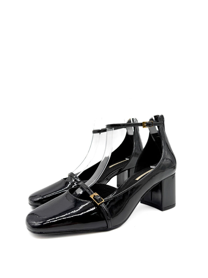 Zapatos de Tacón de Charol con Puntera Cuadrada, Corina M5750