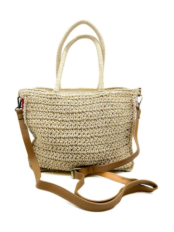 Bolsos Paja Con Flores Referencia MGWF608