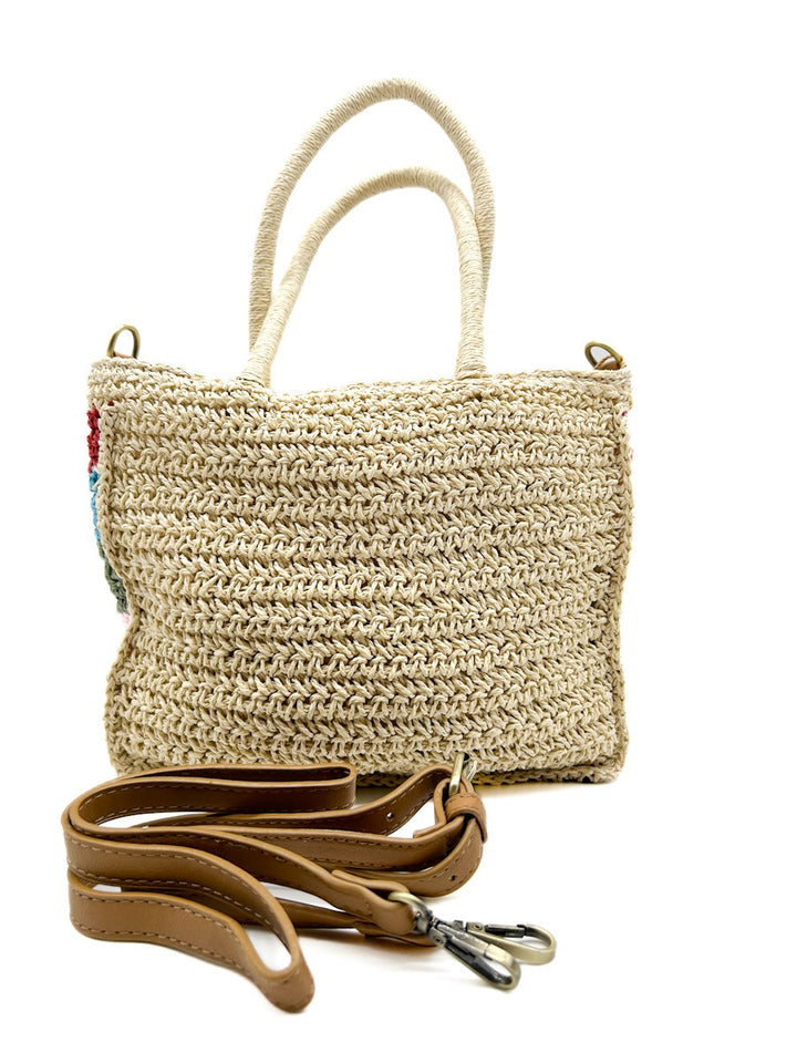 Bolsos Paja Con Flores Referencia MGWF608