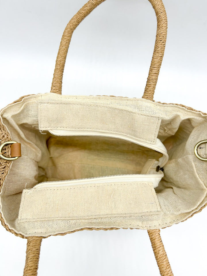 Bolsos Paja Con Flores Referencia MGWF608