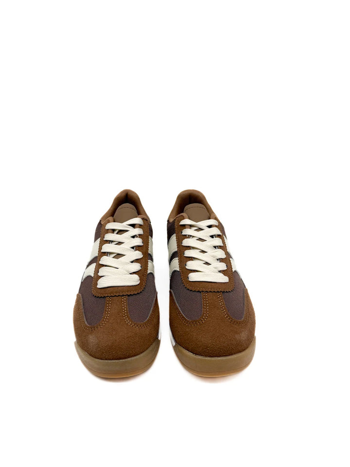 Zapatillas Deportivas Retro con Amortiguación Goma y Detalles en Antelina