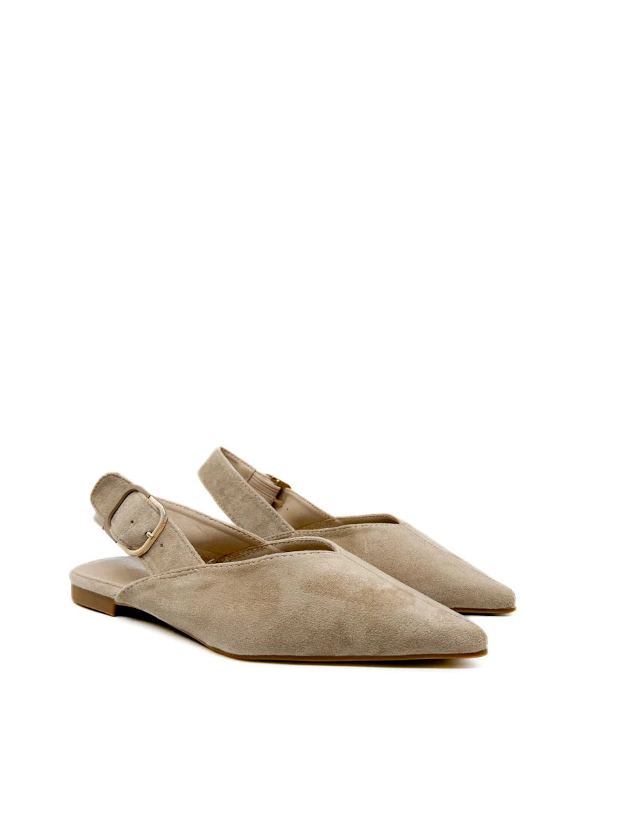 Zapatos Planos Destalonados de Antelina con Escote en V – Elegancia Diaria
