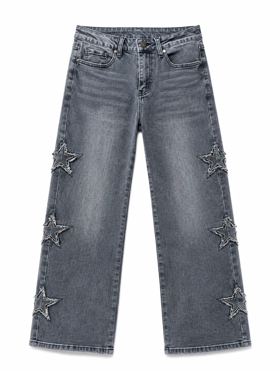 Vaquero Mujer de Pierna Ancha con Estrellas Decorativas – Tiro Medio