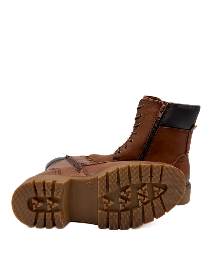 Bota Militare con Cremallera Lateral y Suela de Alto Agarre