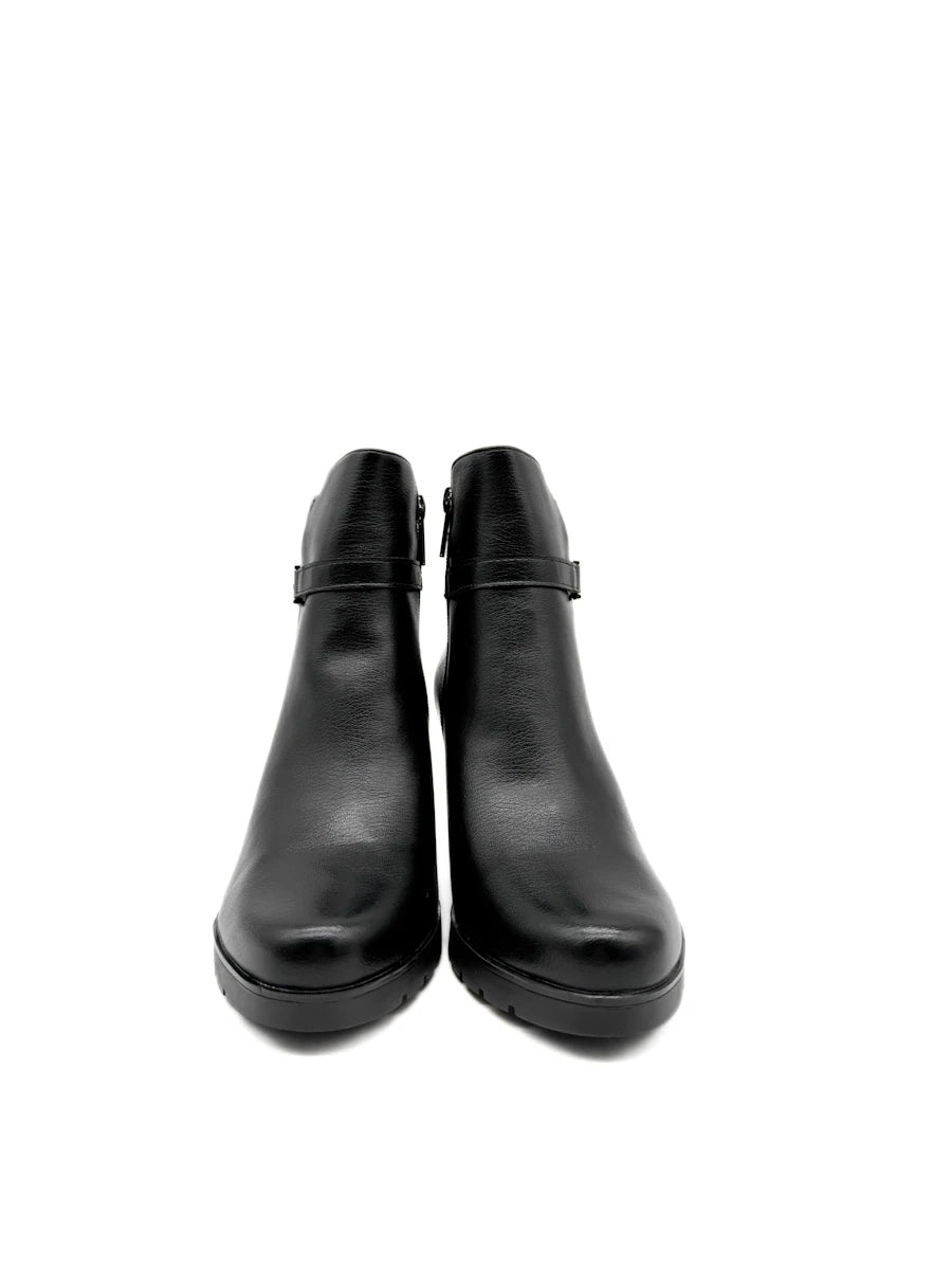 Botines de Vestir para Mujer con Tacón Ancho, Hebilla Metalizada y Suela Antideslizante