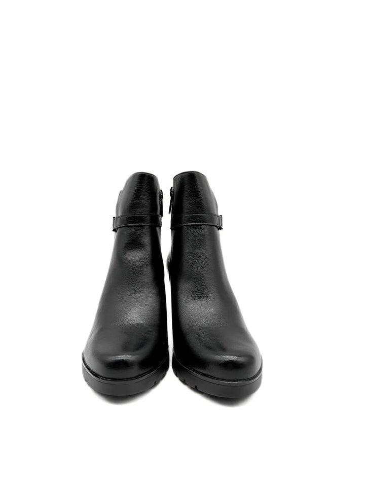 Botines de Vestir para Mujer con Tacón Ancho, Hebilla Metalizada y Suela Antideslizante