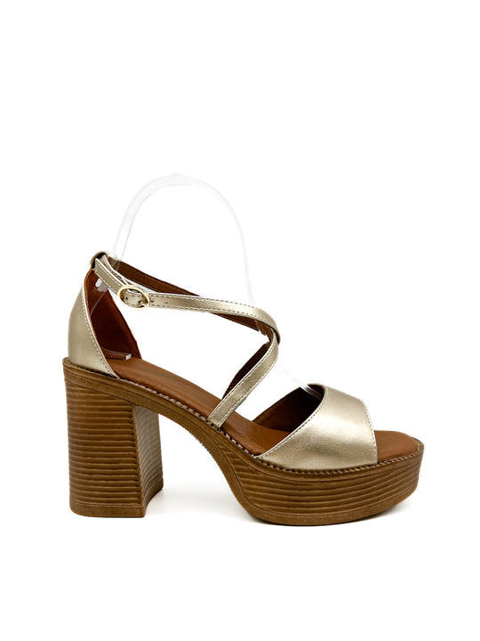Sandalia Metalizada Plataforma Referencia x2329 Oro