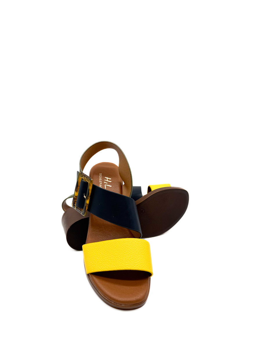Sandalias Multicolor de Tacón de Bloque para Mujer