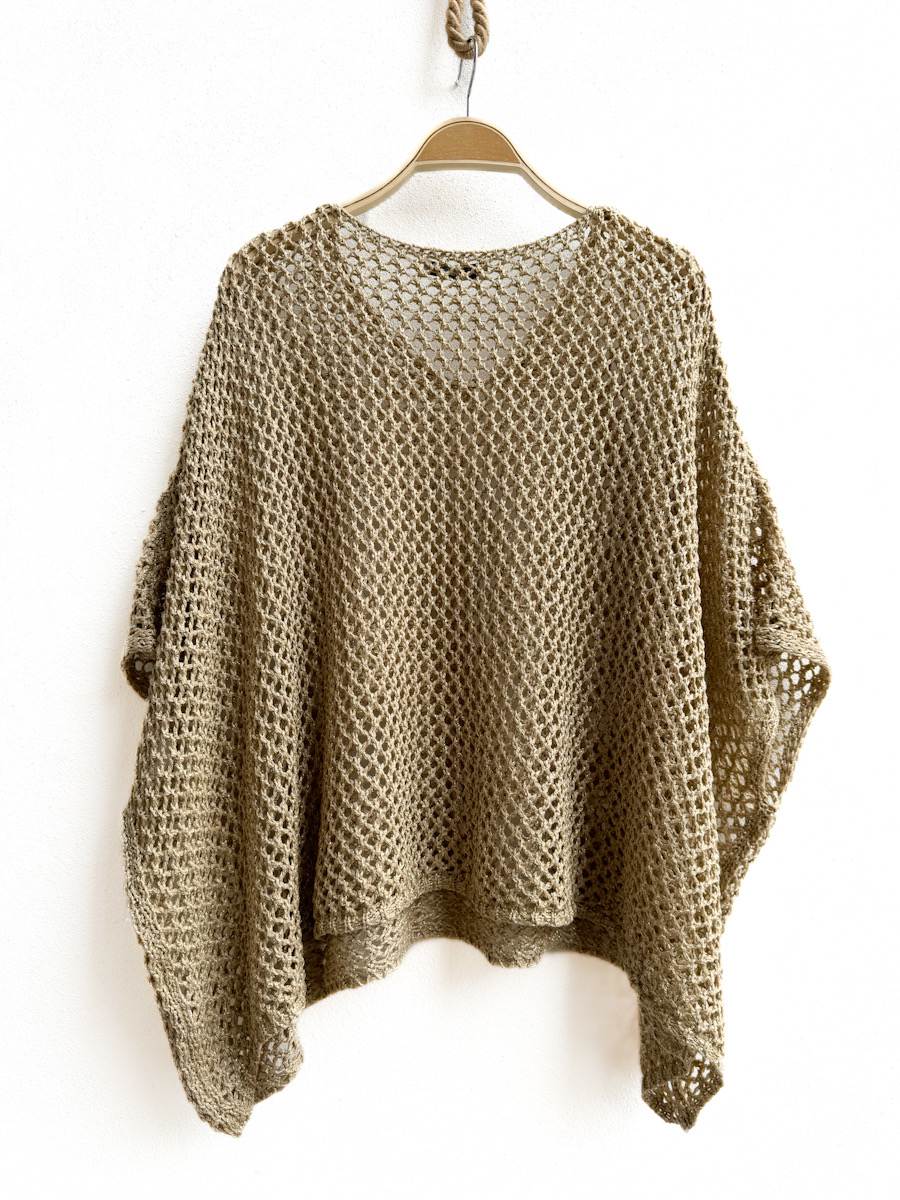 Poncho Tejido Boho: Ligereza y Estilo en Cada Movimiento Dorado Oscuro única