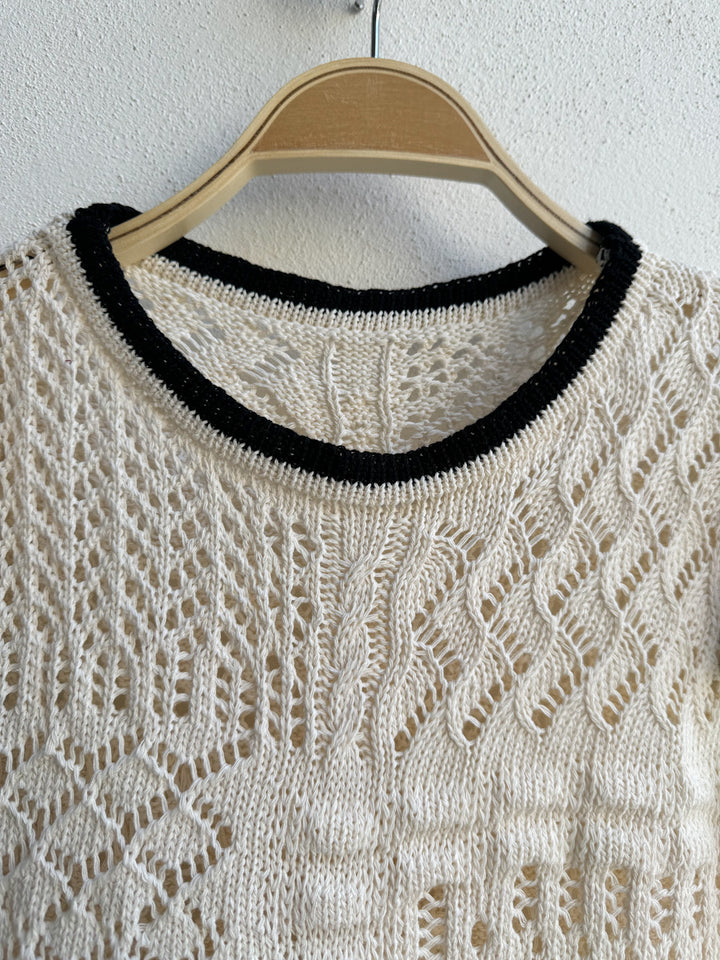 Blusa Vintage de Punto Calado