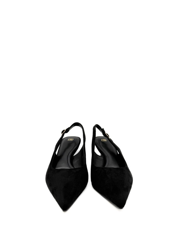 Zapatos Salón Destalonados de Antelina con Tacón Sensato y Puntera Fina