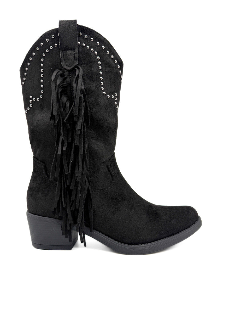 Botas Vaqueras con Flecos y Detalles de Tachuelas