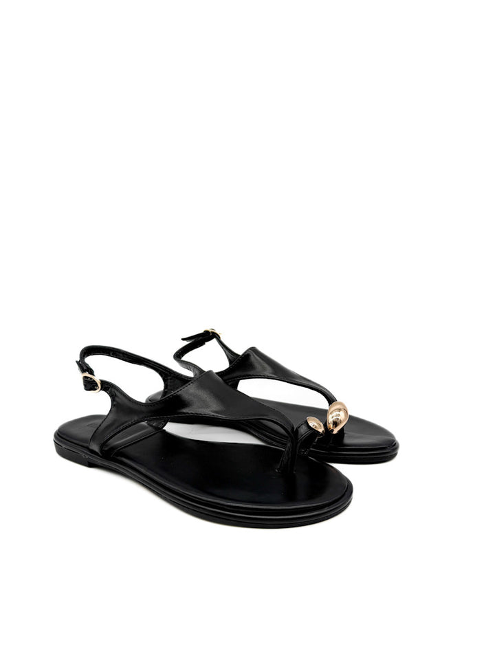 Sandalias Elegantes con Detalle Metálico y Correa Ajustable