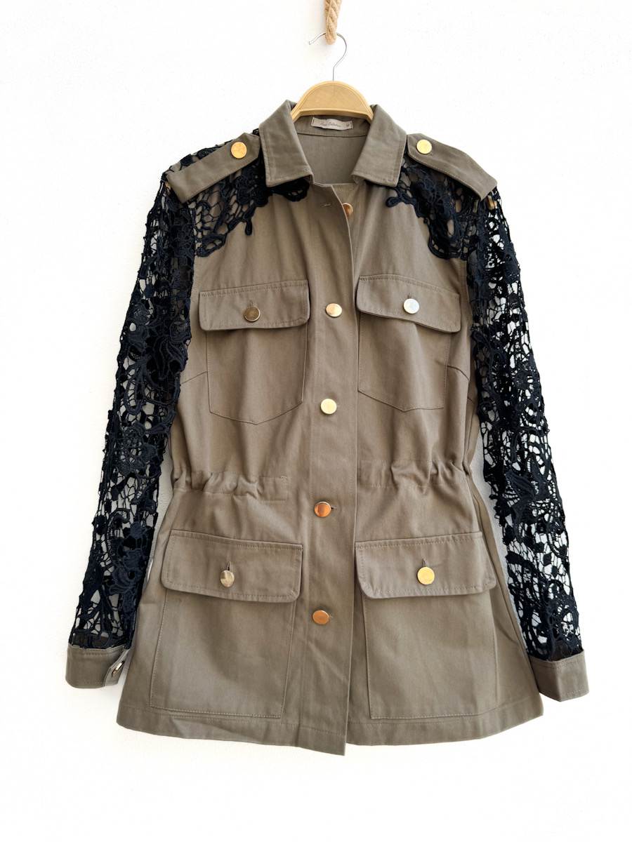 Chaqueta con manga encaje Verde