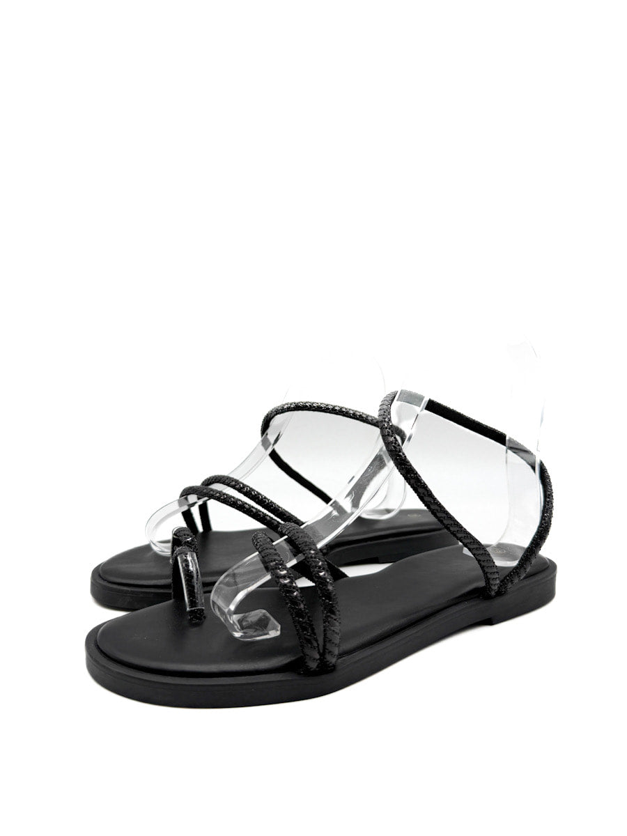 Sandalias Planas de Pedrería: Estilo y Brillo