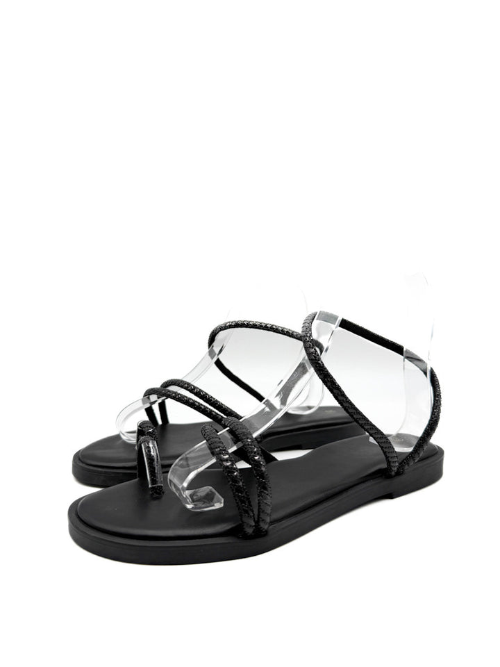 Sandalias Planas de Pedrería: Estilo y Brillo
