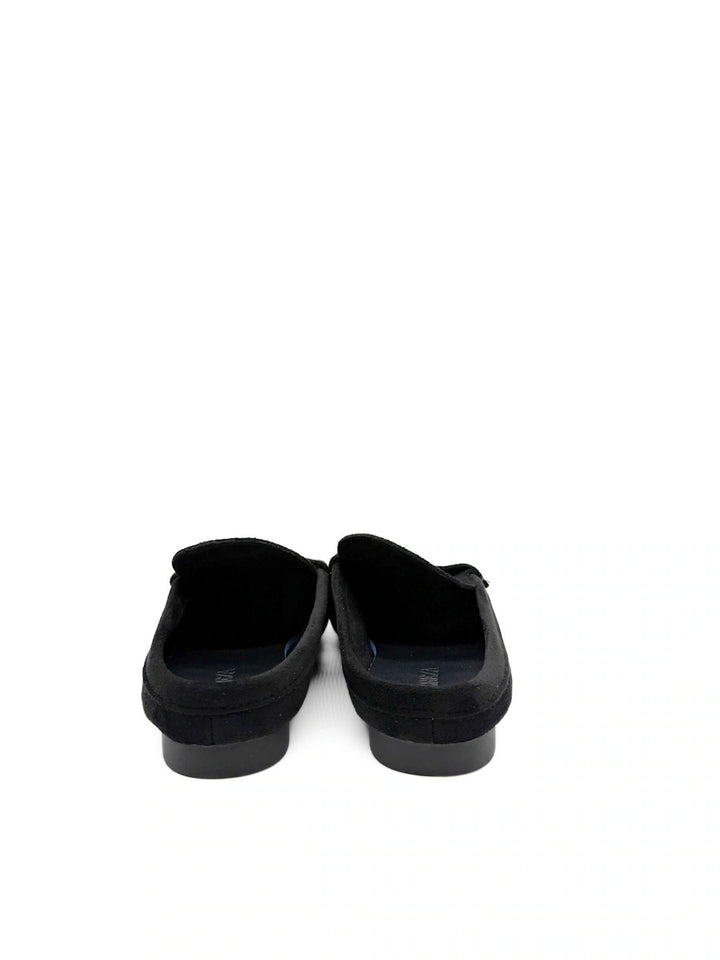 Mules Planos de Antelina Estilo Loafer