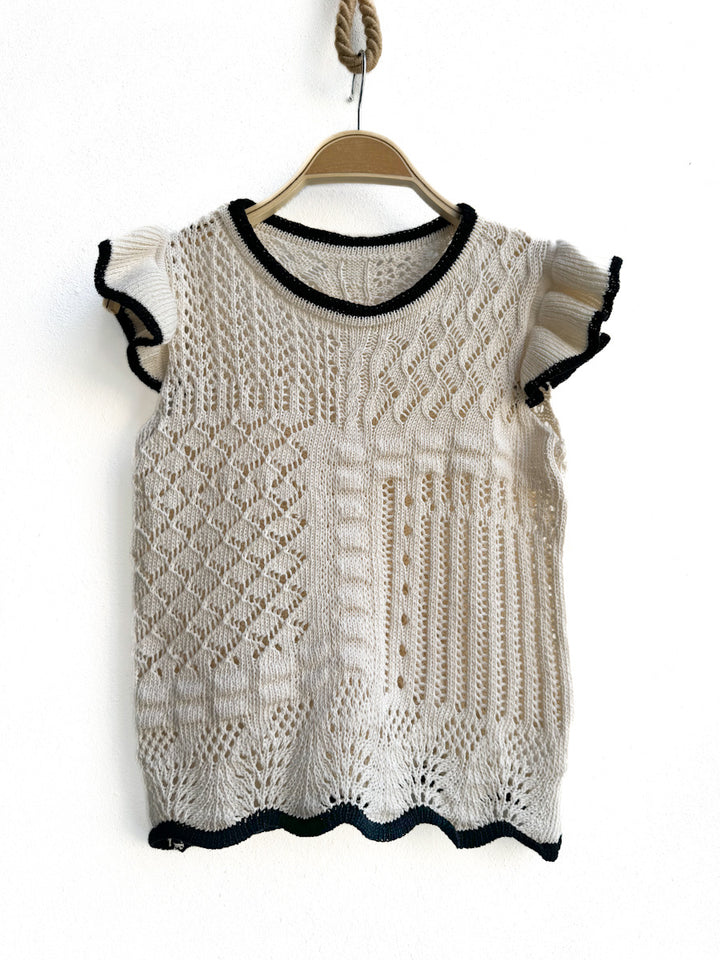 Blusa Vintage de Punto Calado