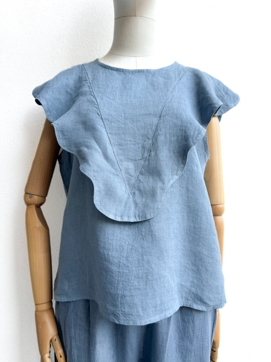 Blusa de Lino con Volante