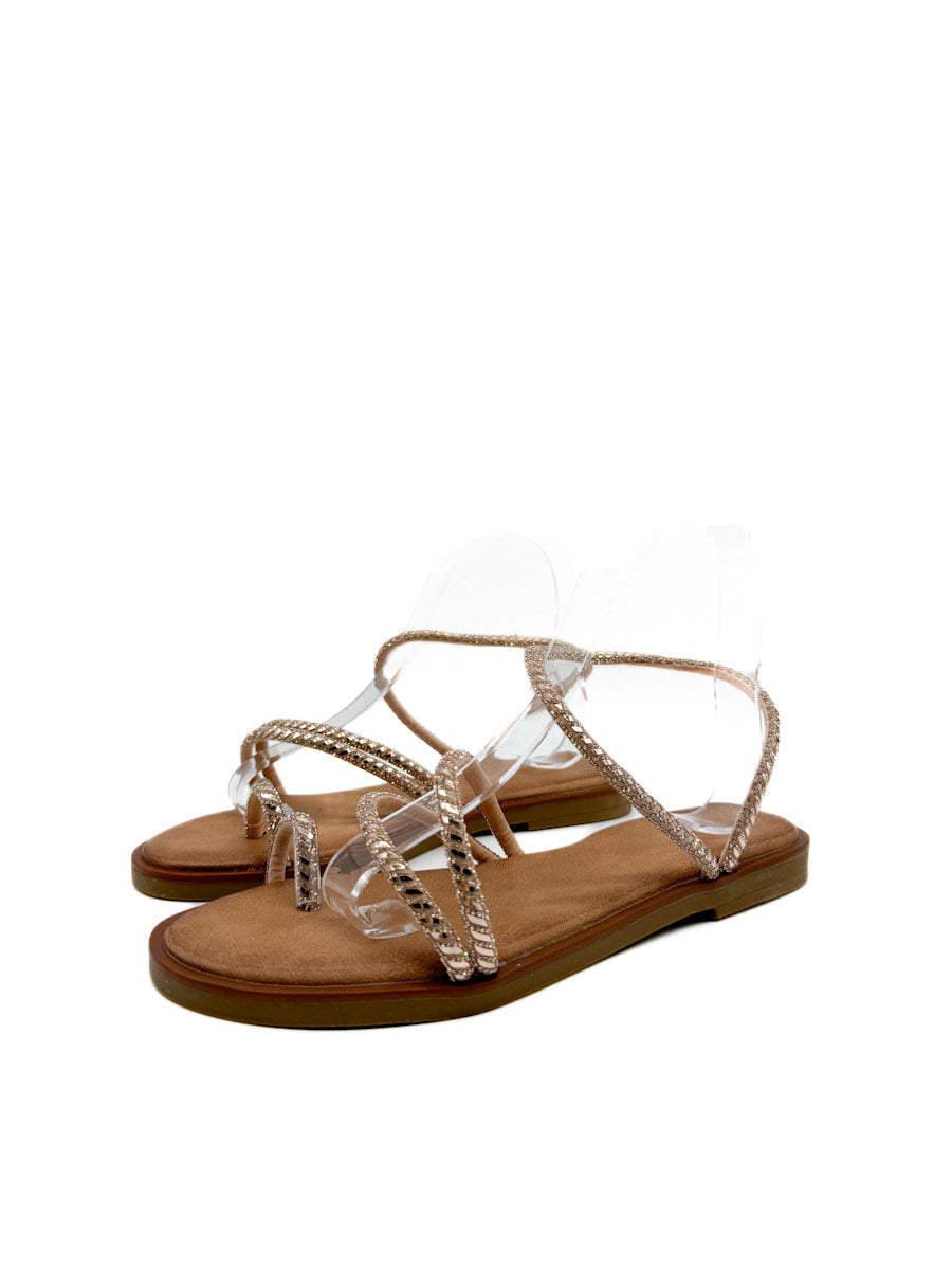 Sandalias Planas de Pedrería: Estilo y Brillo