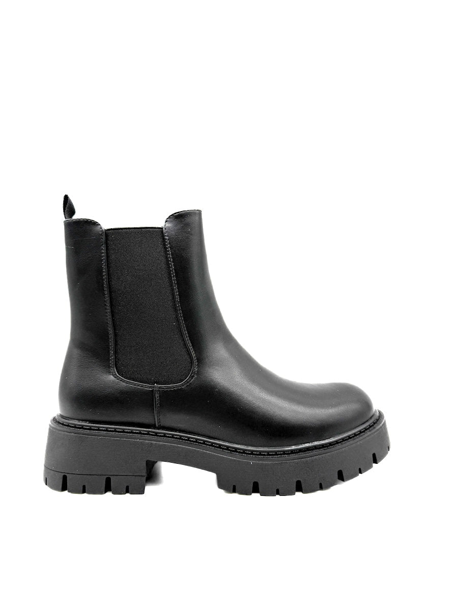 Botín Chelsea Negras de Suela Plataforma Negro