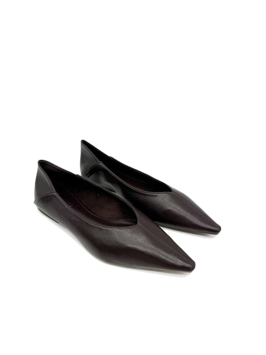 Bailarinas de Punta Estrecha con Escote en V - Zapatos Planos Elegantes