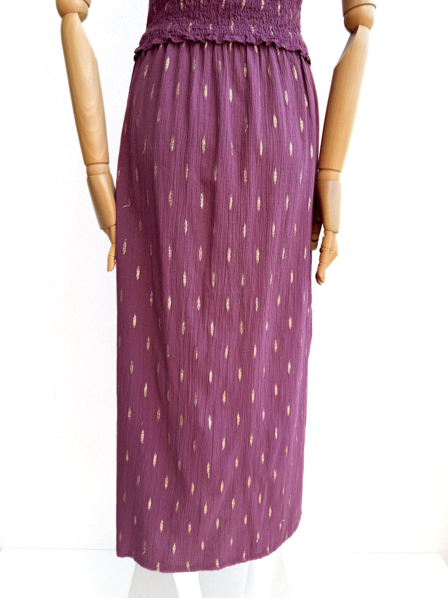 Conjunto de Blusa y Falda en Algodón Texturizado