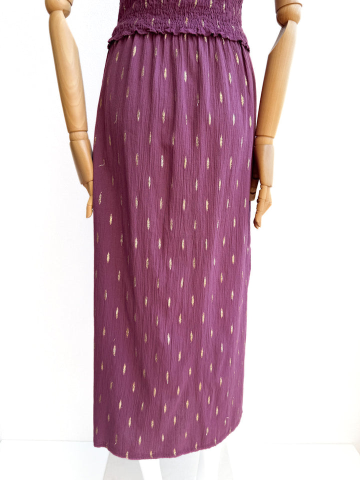 Conjunto de Blusa y Falda en Algodón Texturizado