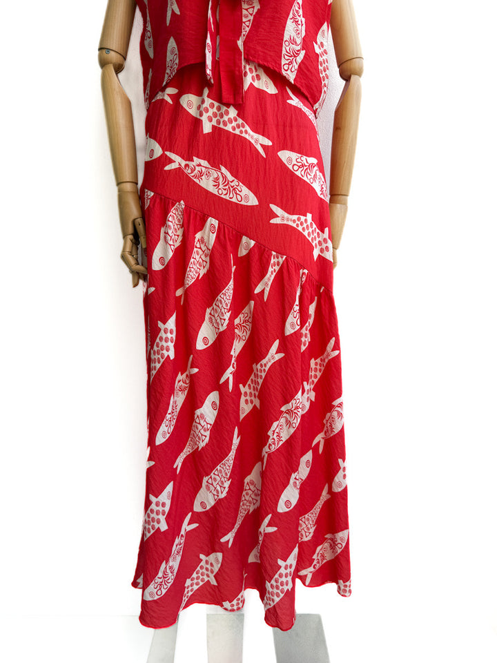 Conjunto peces rojo