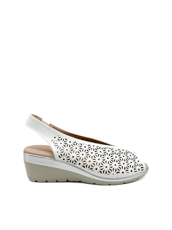 Sandalias Cuña Media Caladas Mujer