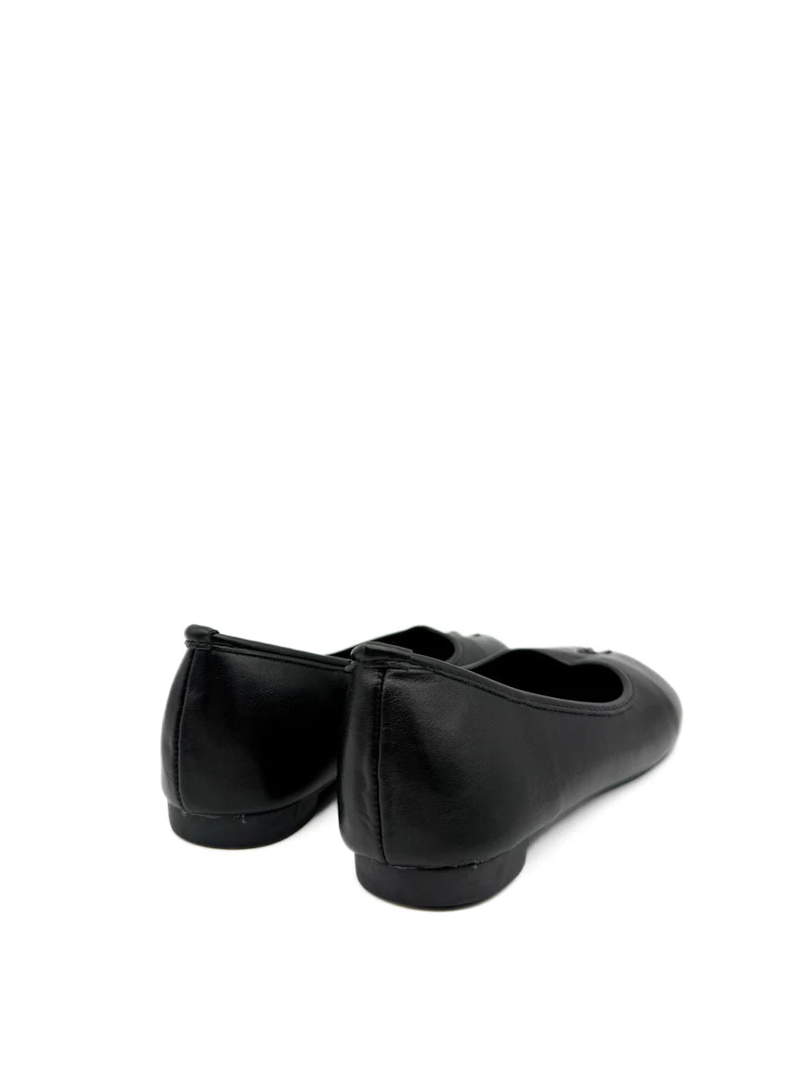 Bailarinas Tabi de Piel Sintética en Color Negro – Calzado Plano Vanguardista para Mujer