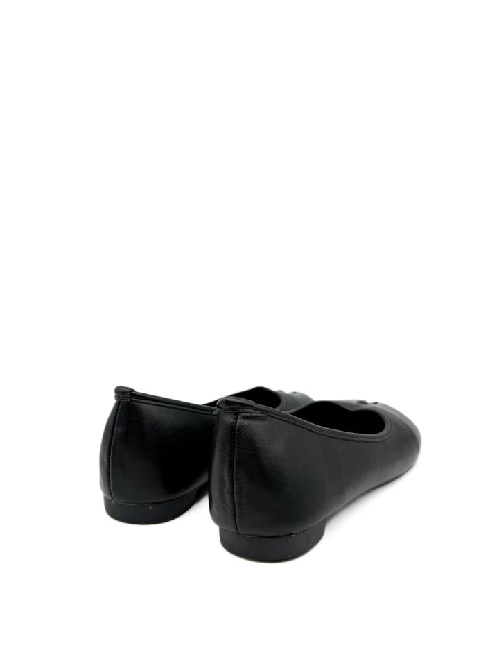 Bailarinas Tabi de Piel Sintética en Color Negro – Calzado Plano Vanguardista para Mujer