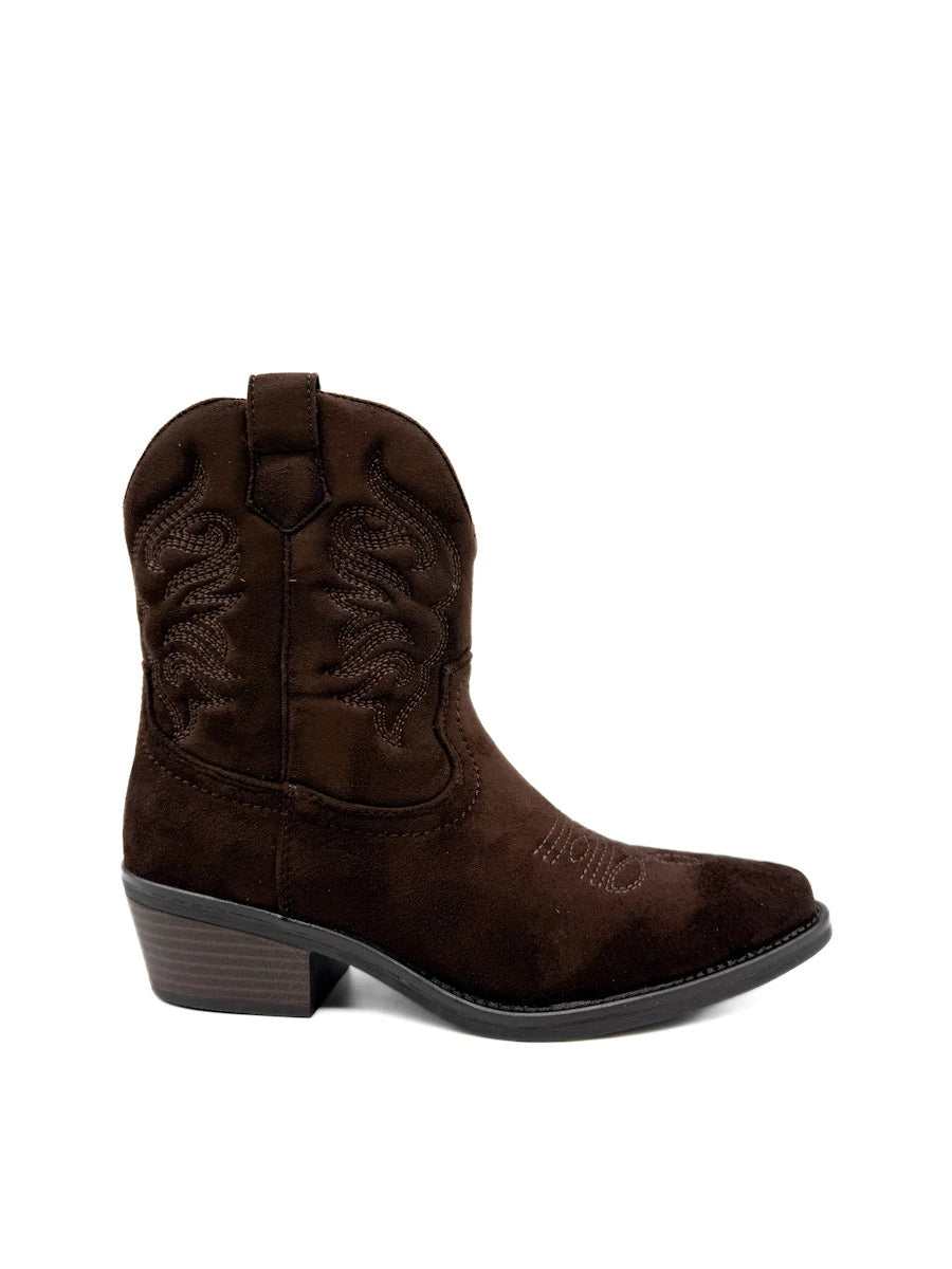 Botines Cowboy de Ante con Bordados
