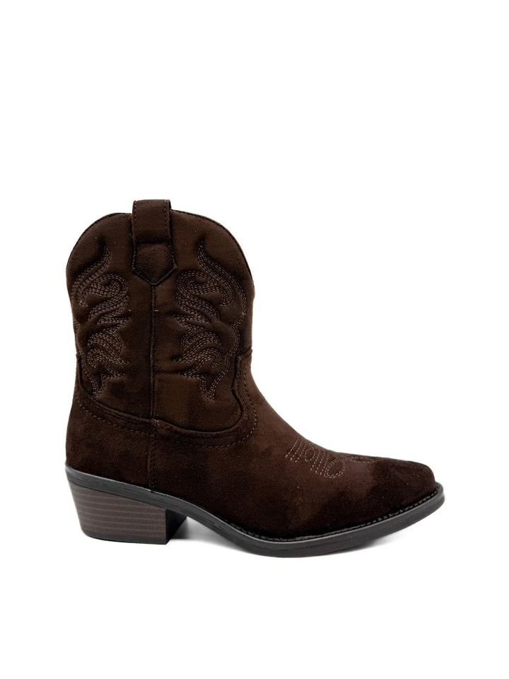 Botines Cowboy de Ante con Bordados