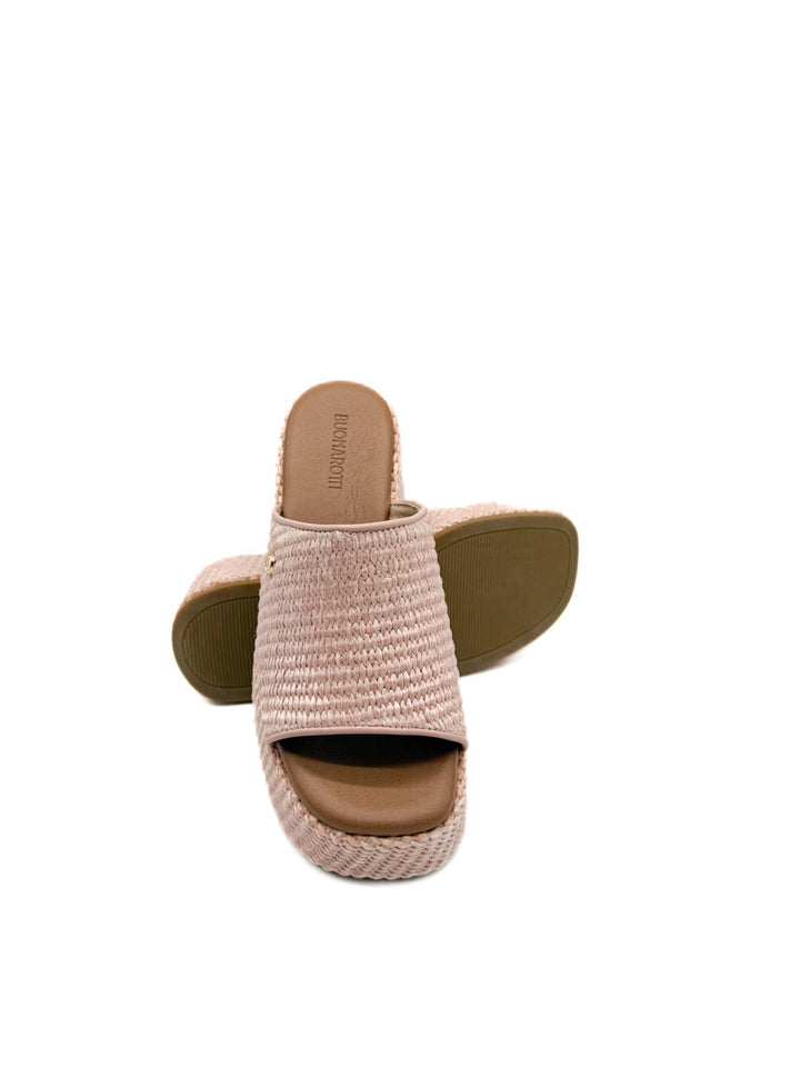 Sandalias de Rafia Cuña con Plataforma