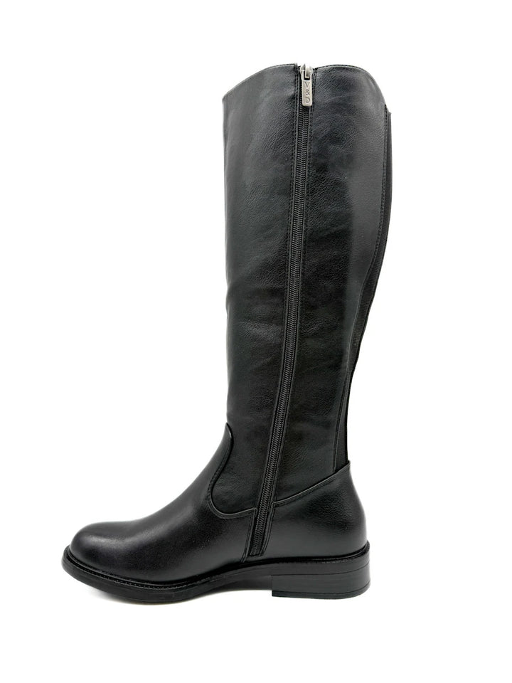 Botas Altas de Caña Elástica con Tacón Bajo y Cremallera