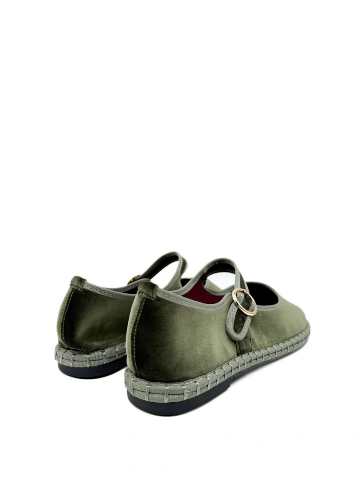 Merceditas de Terciopelo con Bordes Ribeteados - Alieva