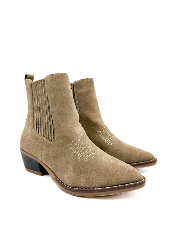 Botín Cowboy de Antelina con Cremallera Lateral. Referencia K5052