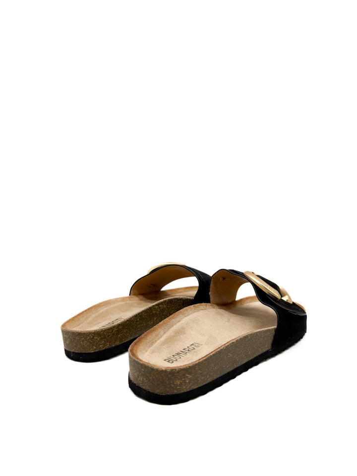 Sandalias Planas Elegantes con Hebilla Dorada
