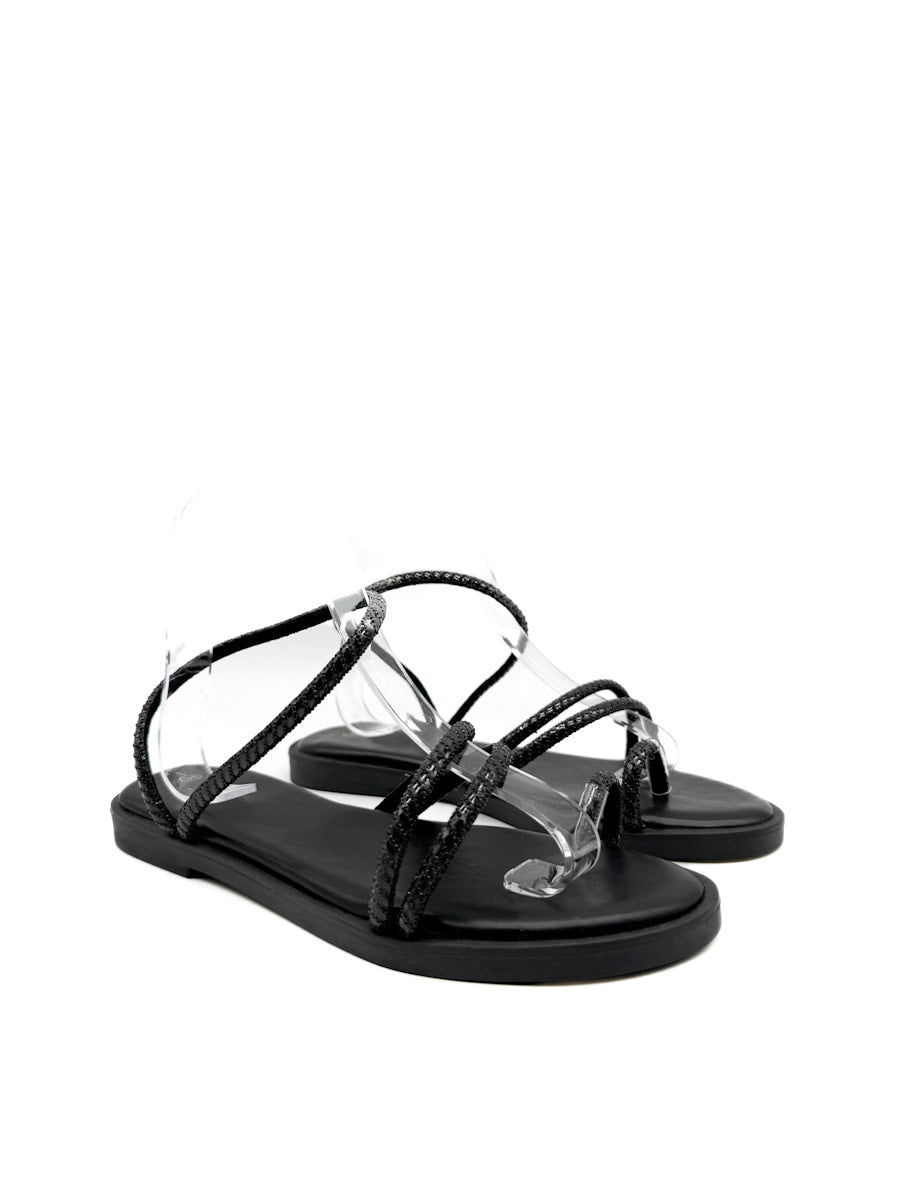 Sandalias Planas de Pedrería: Estilo y Brillo