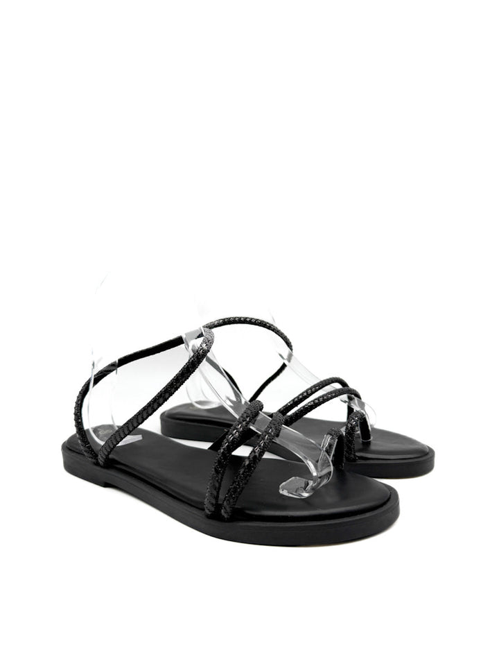 Sandalias Planas de Pedrería: Estilo y Brillo