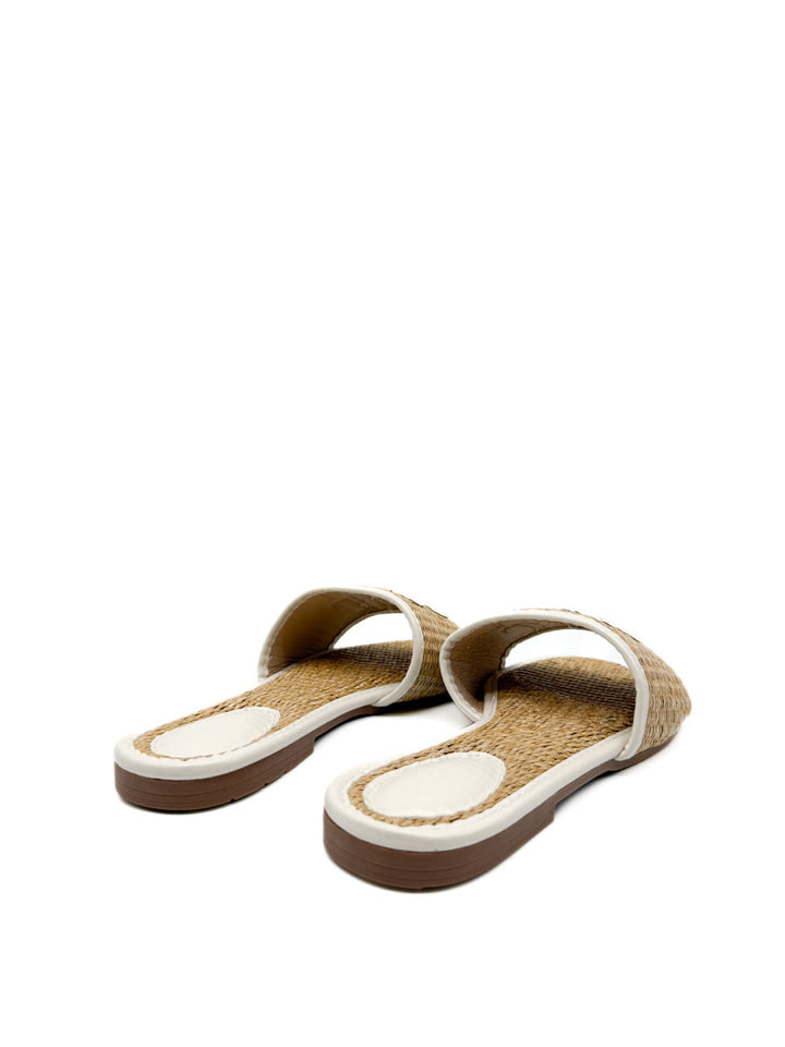 Sandalias Planas de Rafia con Monograma