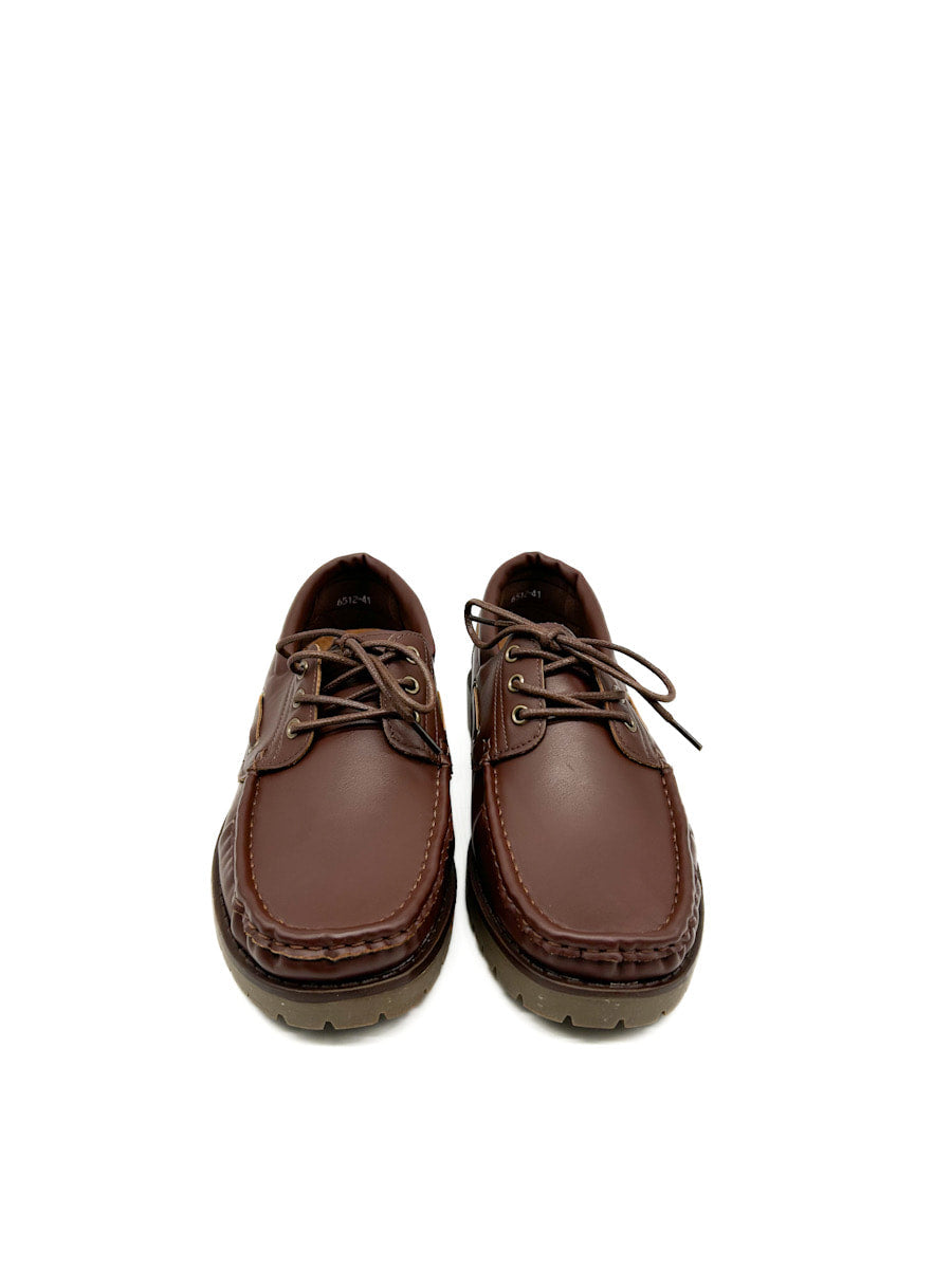 Náutico de piel  de sintética con cordones para hombre