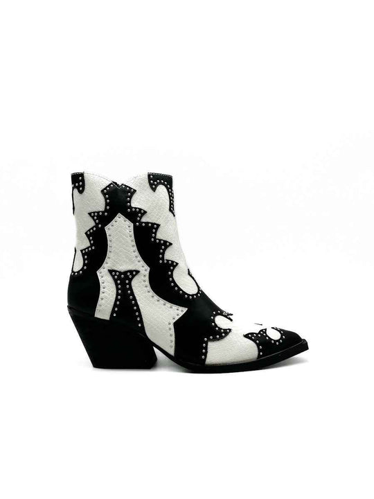 Botas Cowboy Tachas Corina M3780 Negro blanco